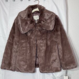 A New Day Mauve Faux Fur Coat Women’s Small NWT